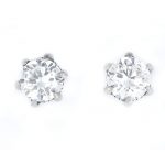 SEH-0017 stainless steel jewelry white zircon flower earring