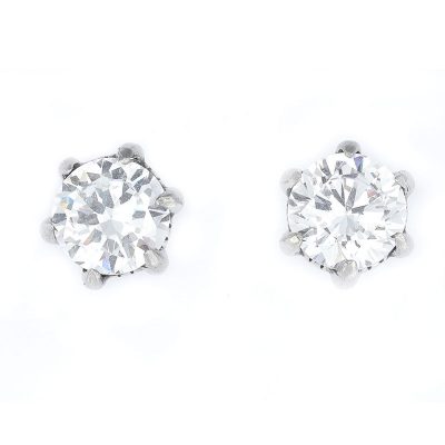 SEH-0017 stainless steel jewelry white zircon flower earring