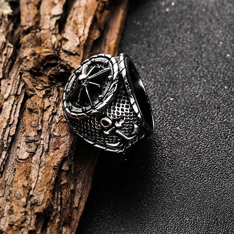 SJZ-0071 Stainless Steel Vintage Style ring