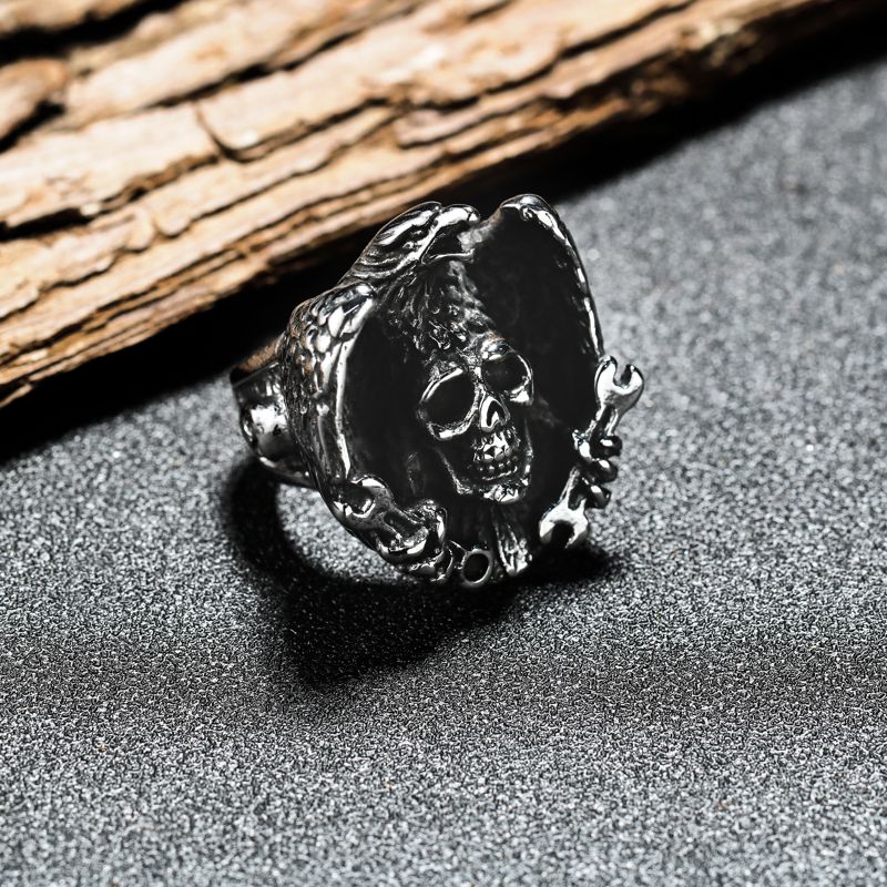 SJZ-0072 Stainless Steel Vintage Style ring