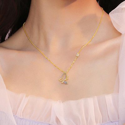 S925 dream butterfly collarbone chain light luxury niche butterfly sterling silver pendant