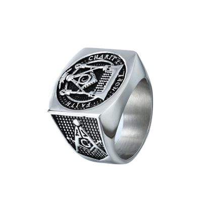 CHURINGASJZ-0067 Stainless Steel Masonic Rings
