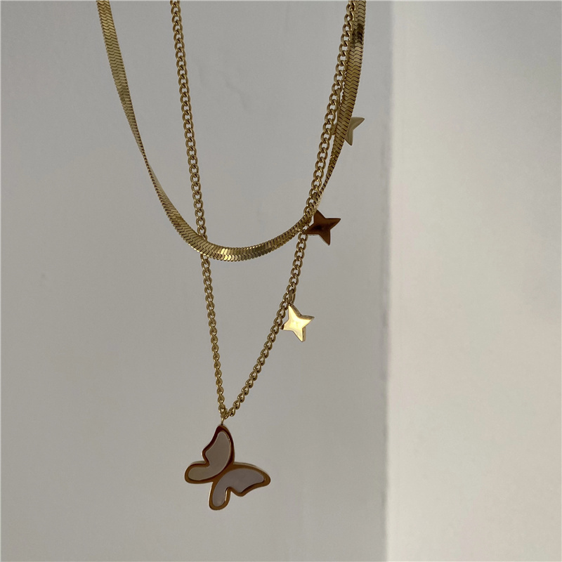 gold mens butterfly necklace