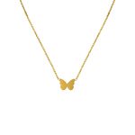 stainless steel gold plated butterfly necklace