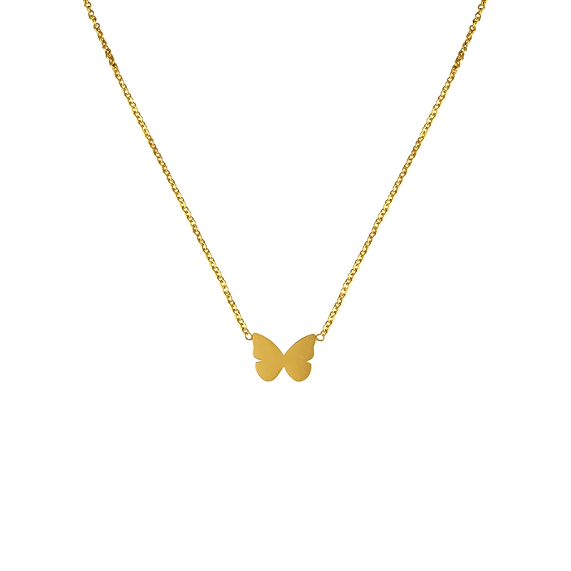 stainless steel gold plated butterfly necklace