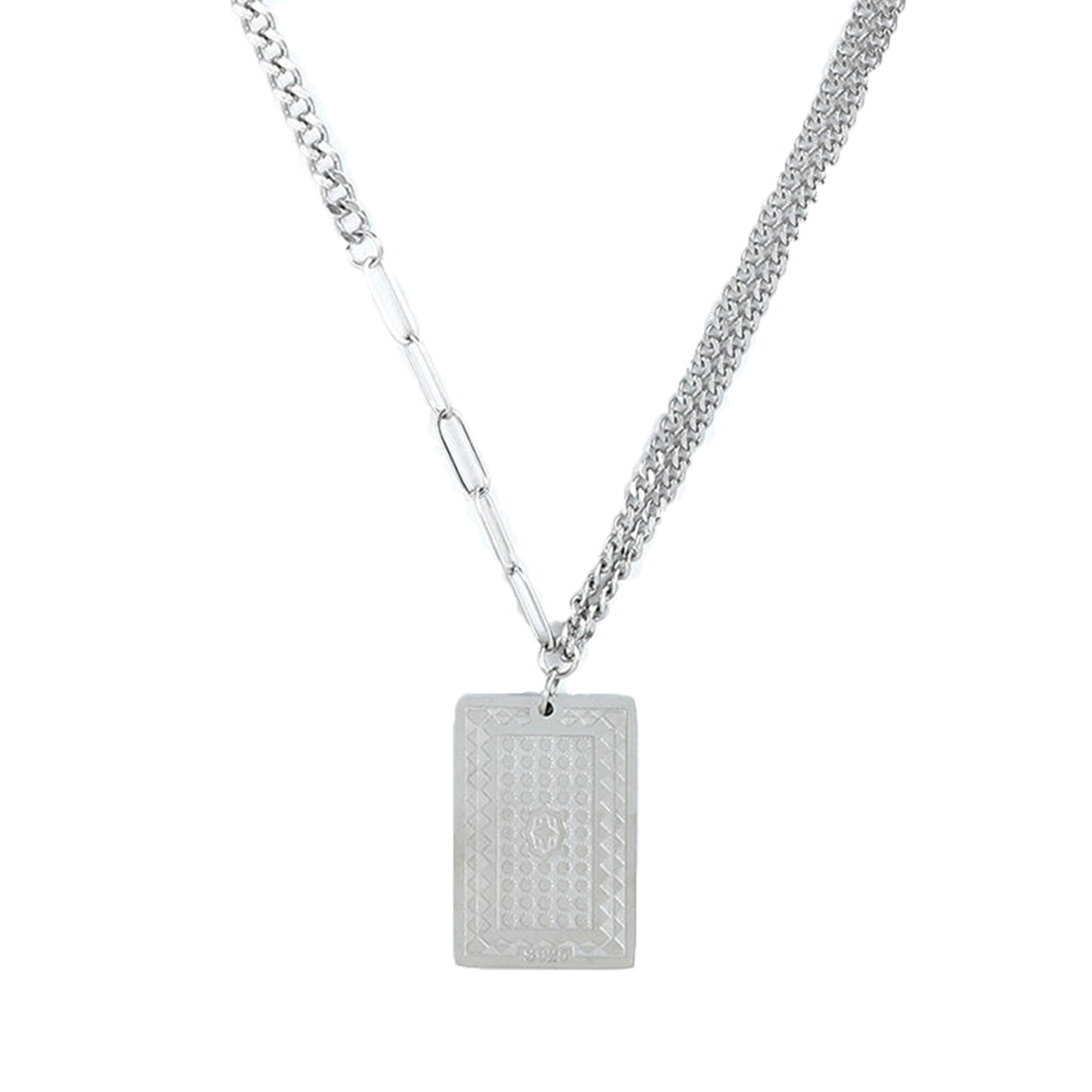 CHURINGASXL-0035 stainless steel playing card necklace