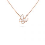 rose gold plated butterfly necklace