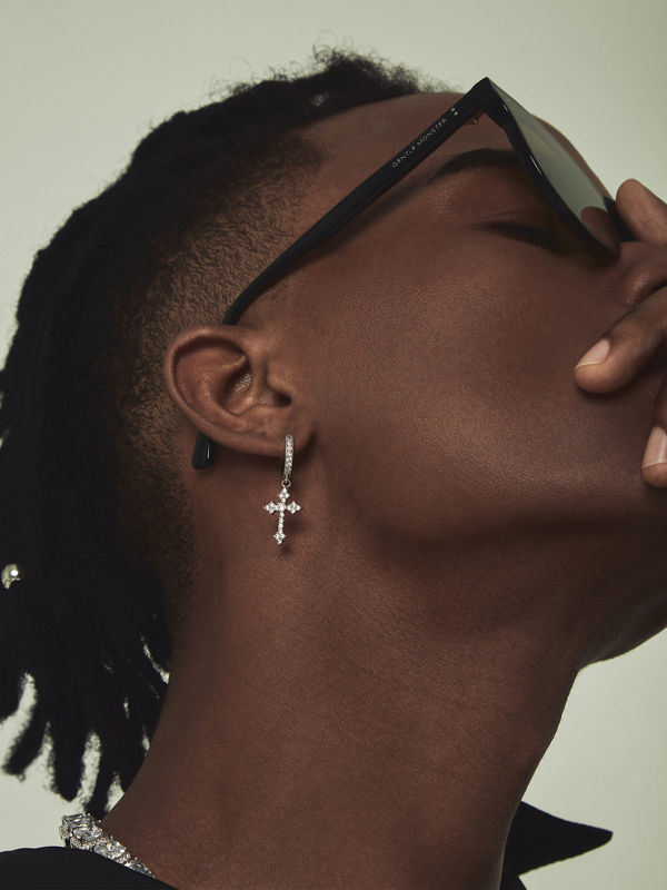 cross earrings for men
