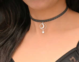 Daily Sexual Collar with moon and star pendant