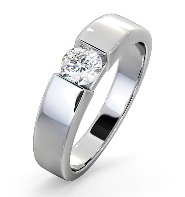 Tension set solitaire rings