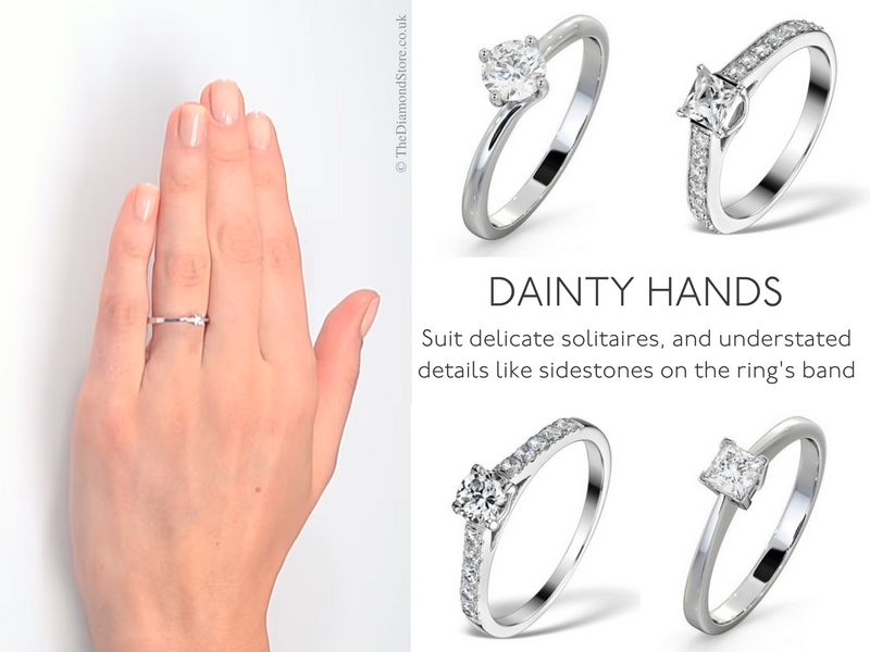Best Engagement Ring for Your Hand - dainty hands 