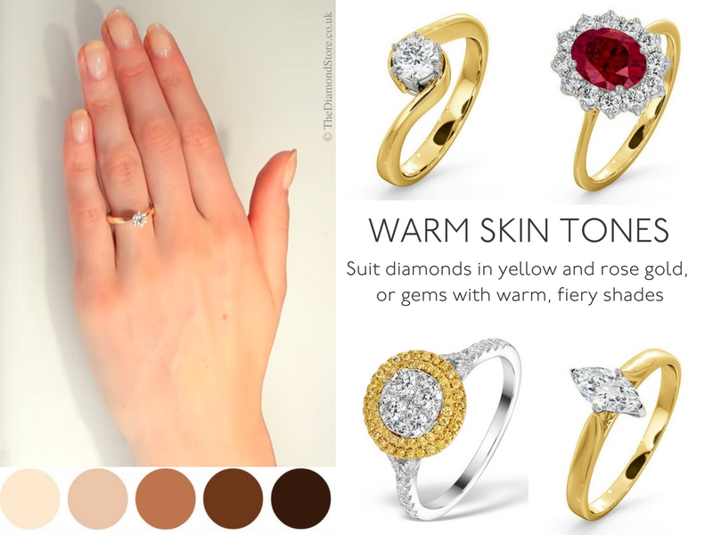 Best Engagement Ring for Your Hand - warm skin tones