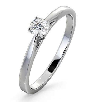 Diamond 0.25 carat ring in platinum