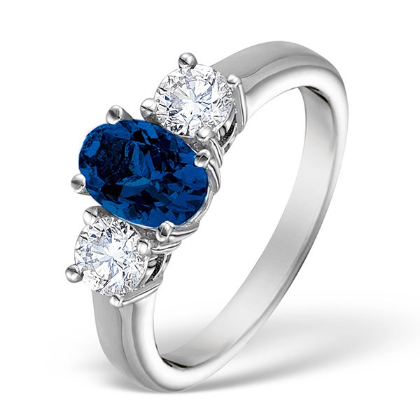 Blue sapphire 3 stone ring