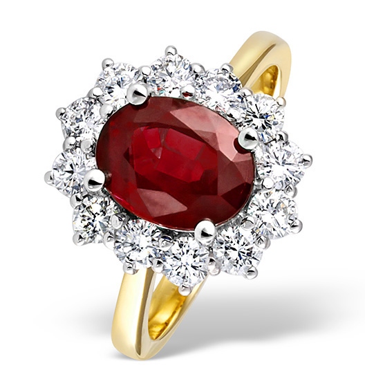 Ruby and diamond ring in yellow gold from TheDiamondStore.co.uk