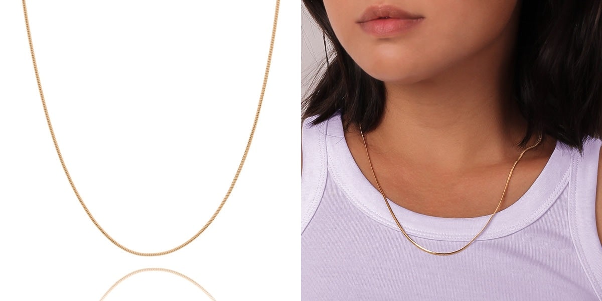 1.5mm gold snake chain necklace