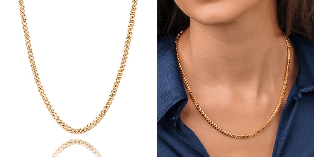 Classic gold curb chain necklace