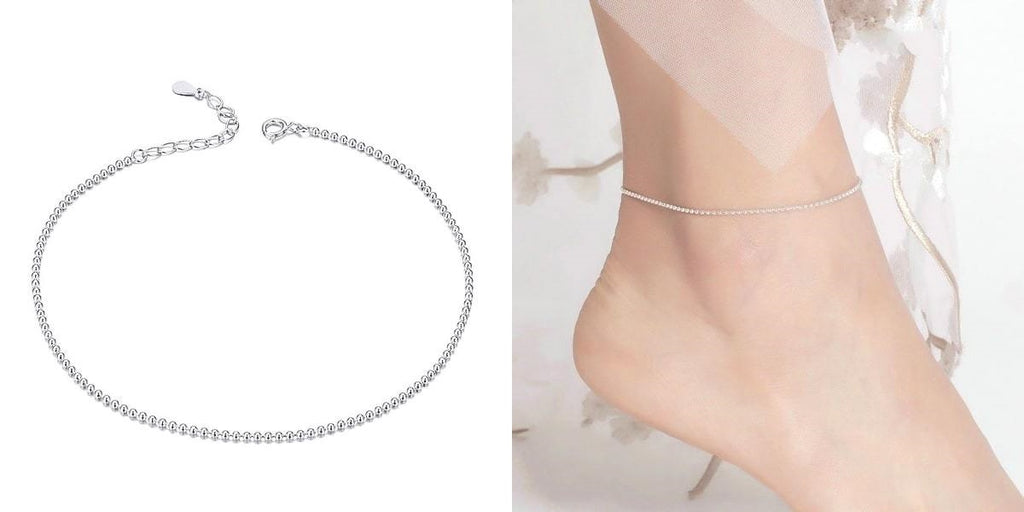 Simple 925 sterling silver ankle chain
