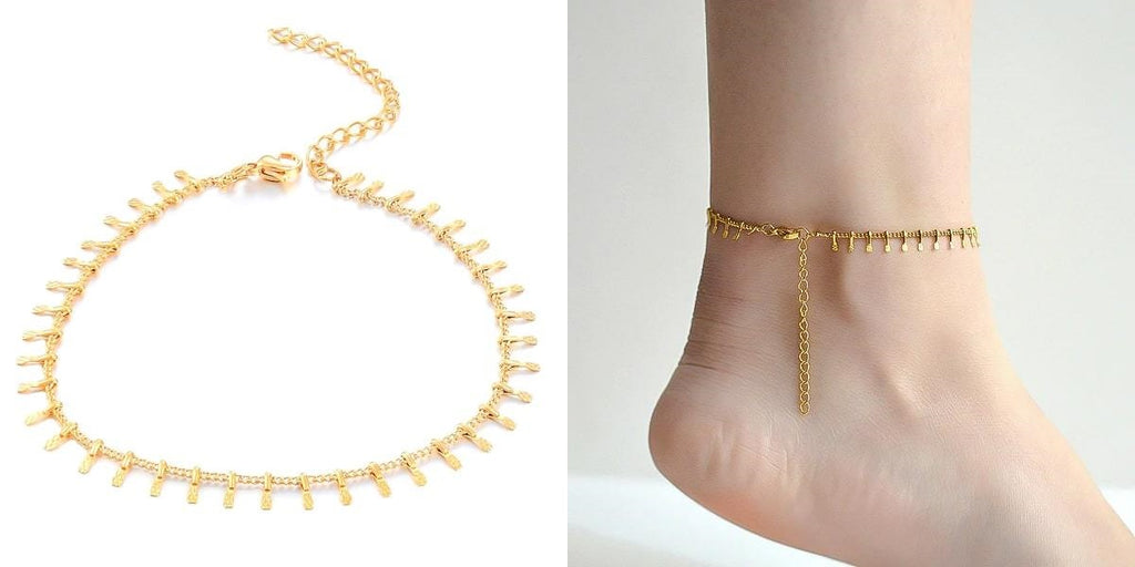 Gold lucky charm ankle chain