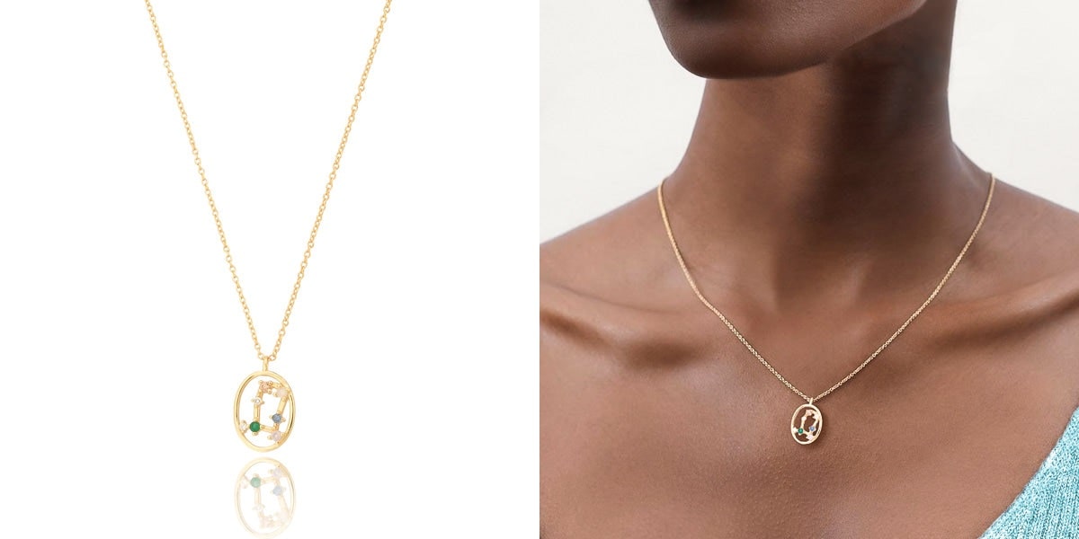 Gold Gemini constellation necklace