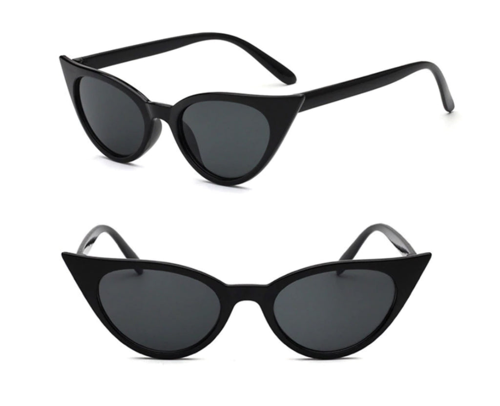 Matte black cat eye sunglasses