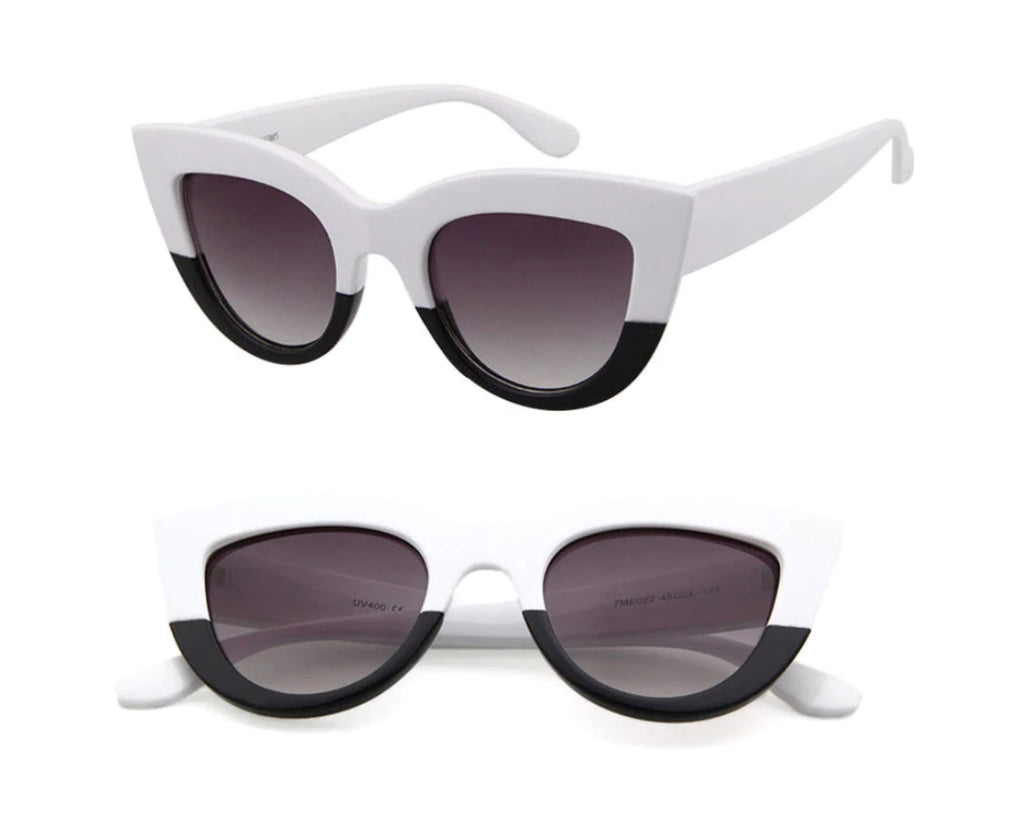 Black and white cat eye sunglasses