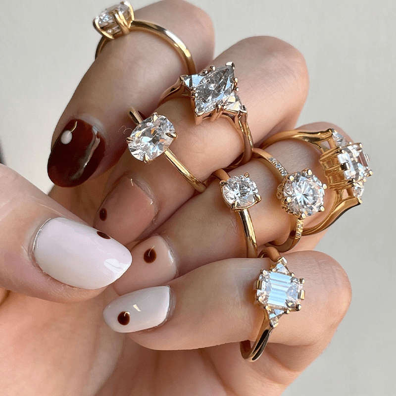 April Birthstone Gold Diamond rings