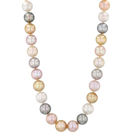 multicolored pearl strand necklace
