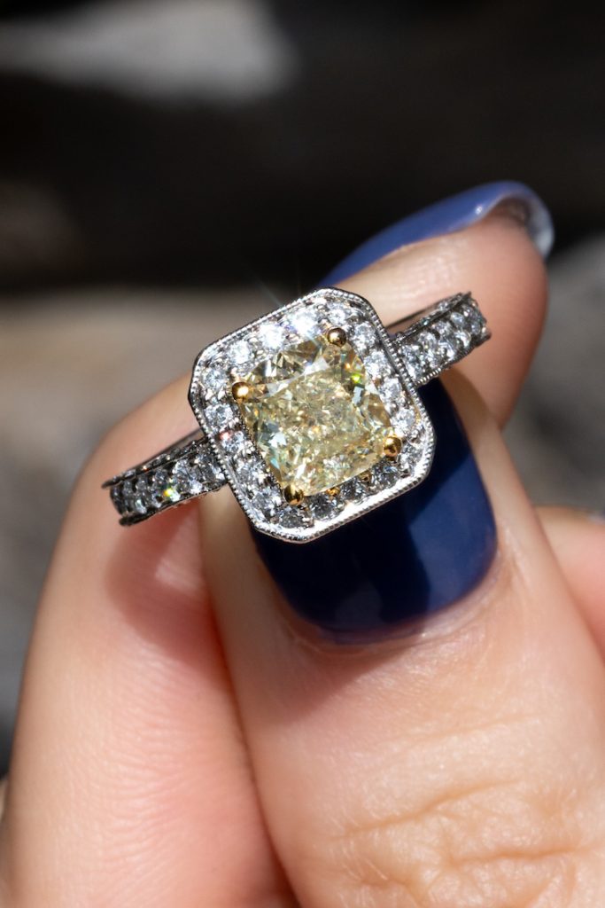 fancy yellow diamond engagement ring