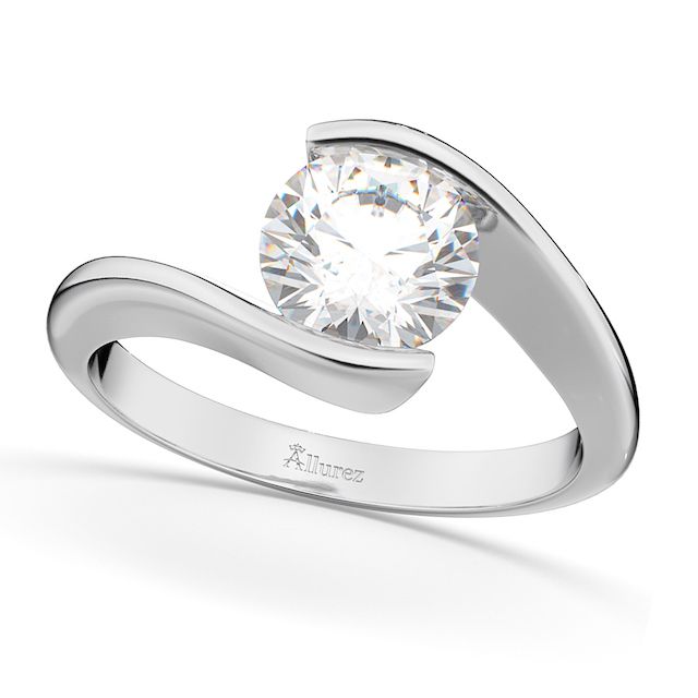 Allurez Tension Set Diamond Engagement Ring