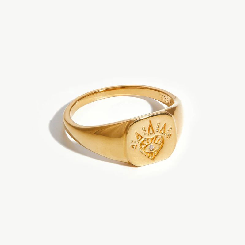 gold Missoma signet ring 