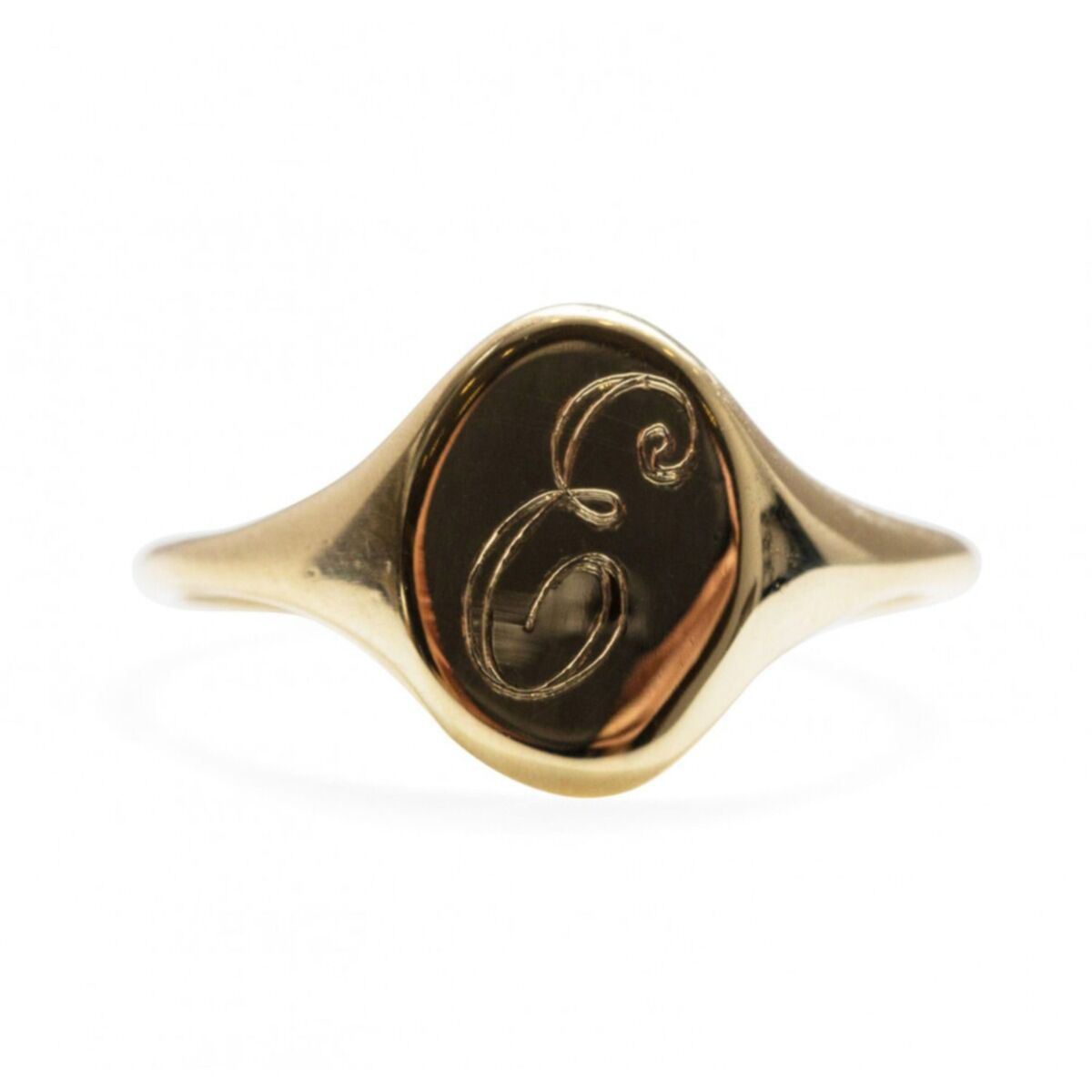 gold signet ring with engraving