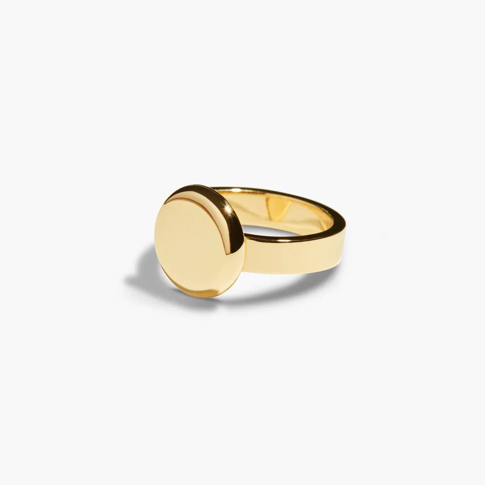 gold signet ring with beveled edges from Shinola