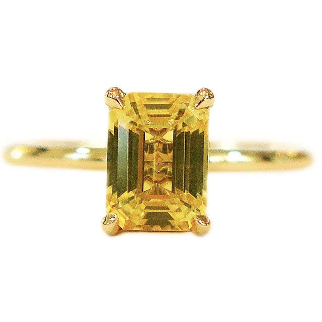 yellow sapphire solitaire engagement ring