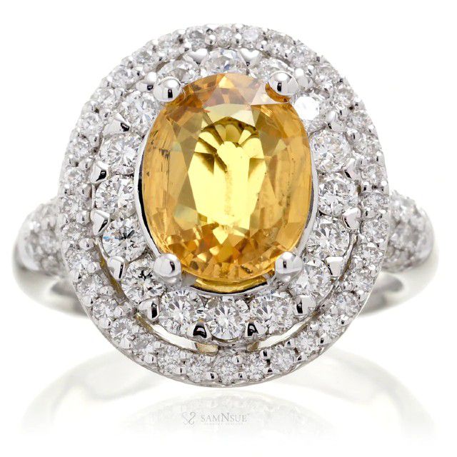 yellow sapphire and diamond ring