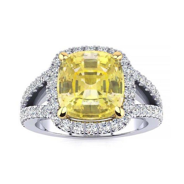 yellow sapphire diamonds ring