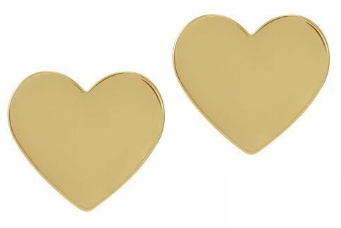  14K Gold Heart Stud Earrings