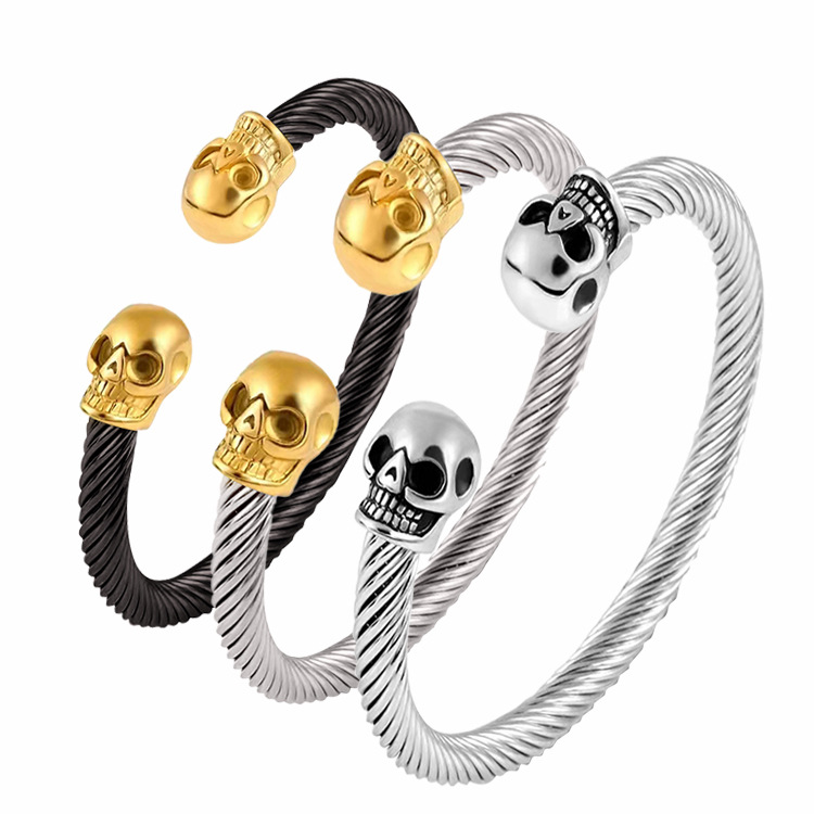 BXGSZ-0001 Skull Steel Wire Bracelet